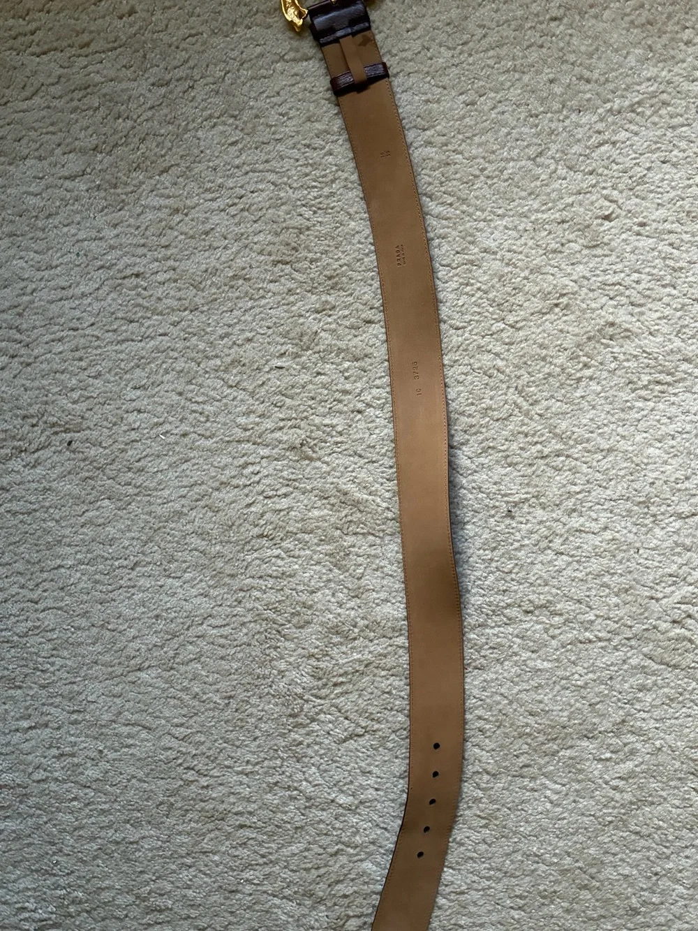 Authentic Prada Brown Leather Belt with Dragon Snake Gold Serpent Buckle - Picture 15 of 15